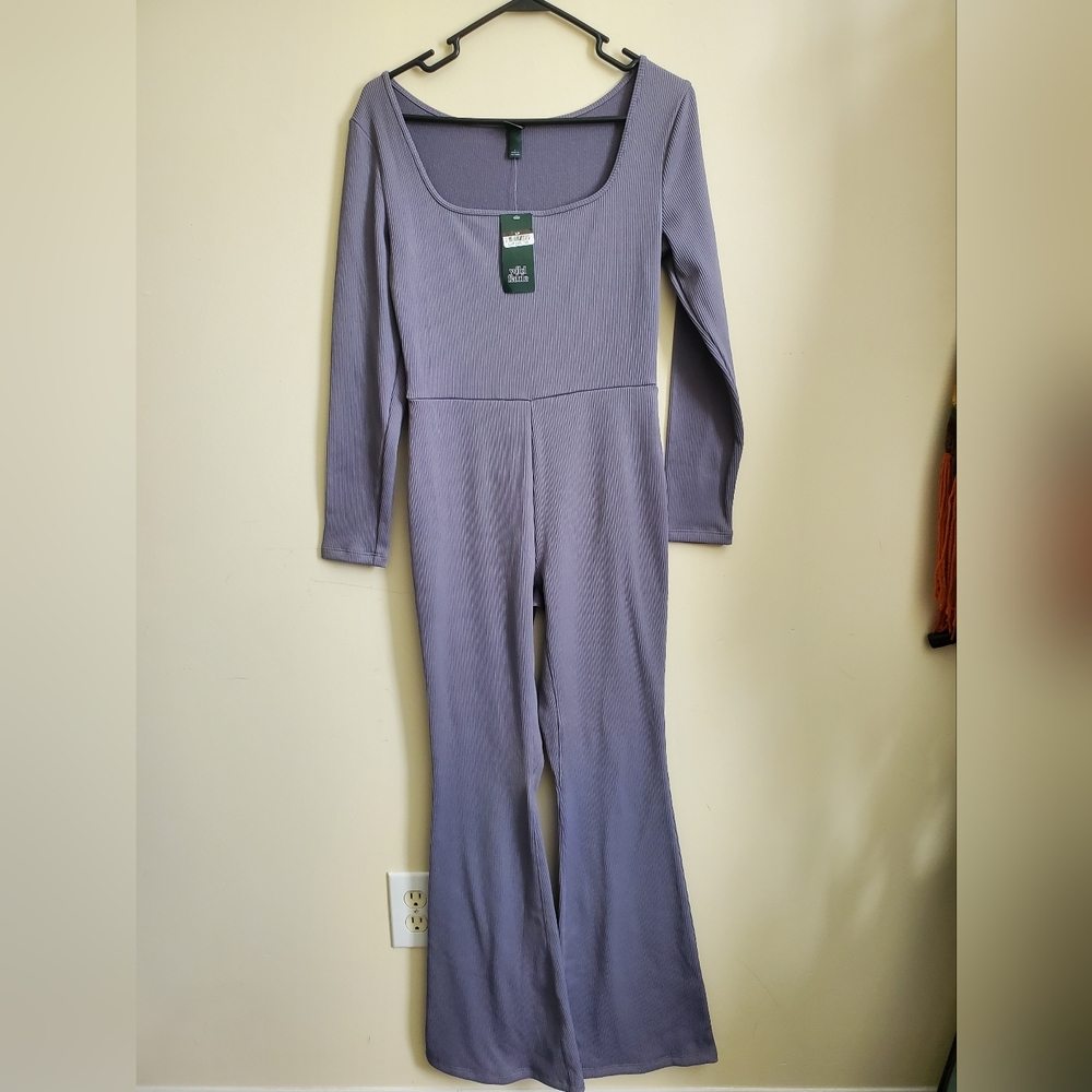 Wild Fable Ribbed Gray Jumpsuit